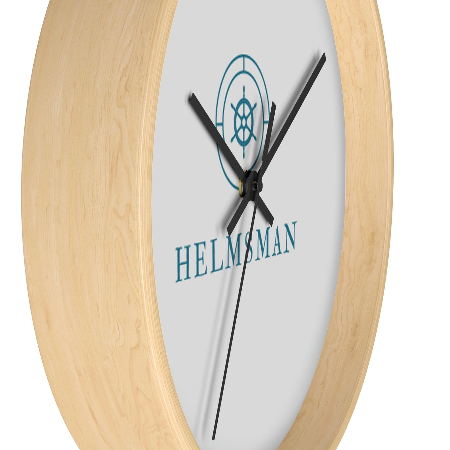 Helmsman Wall Clock - Wooden / Black / 10"