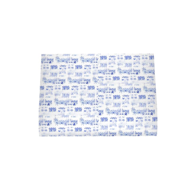 Kitchen Tea Towel - 100% Cotton / Turquoise Wavy Edge