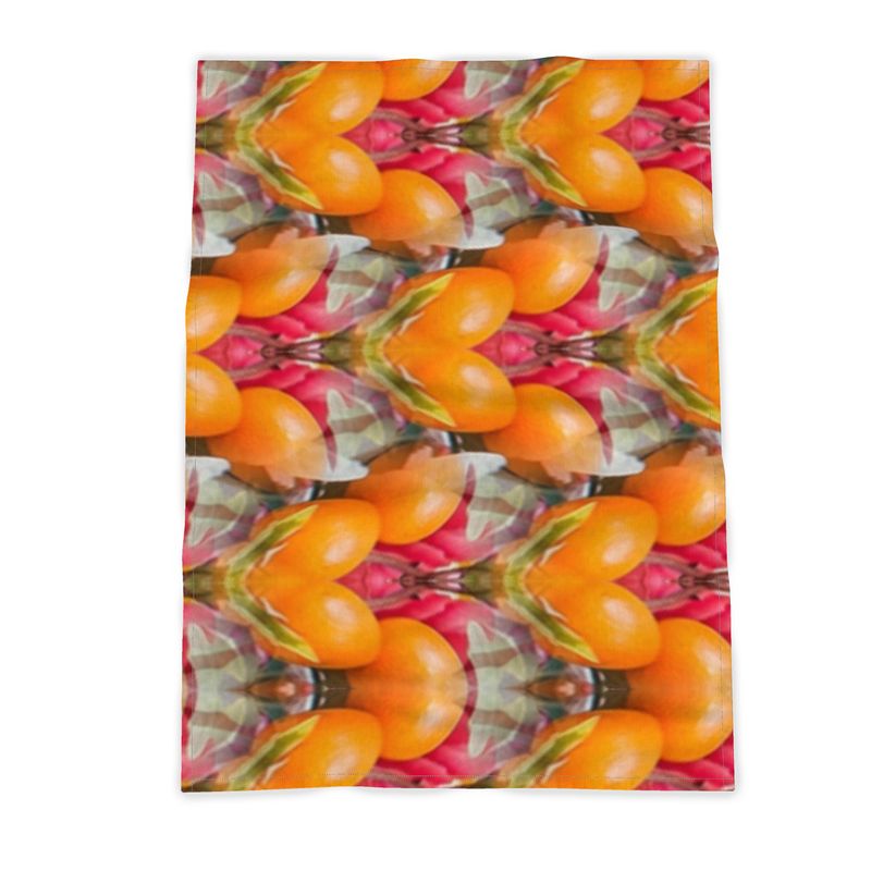 Tea Towels - Tokri Half Panama Cotton / Turquoise Wavy Edge