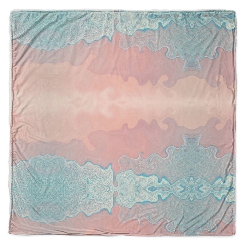 Throw - Quilted Jersey - Square 53 x 53" / Coral Fleece