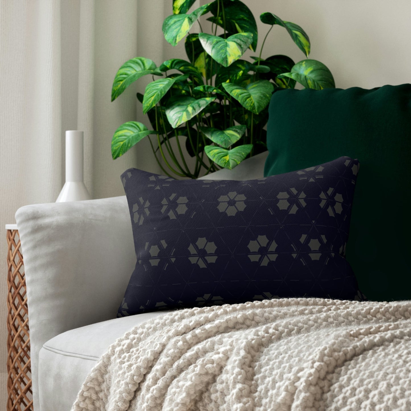 Spun Polyester Lumbar Pillow - 20" × 14"