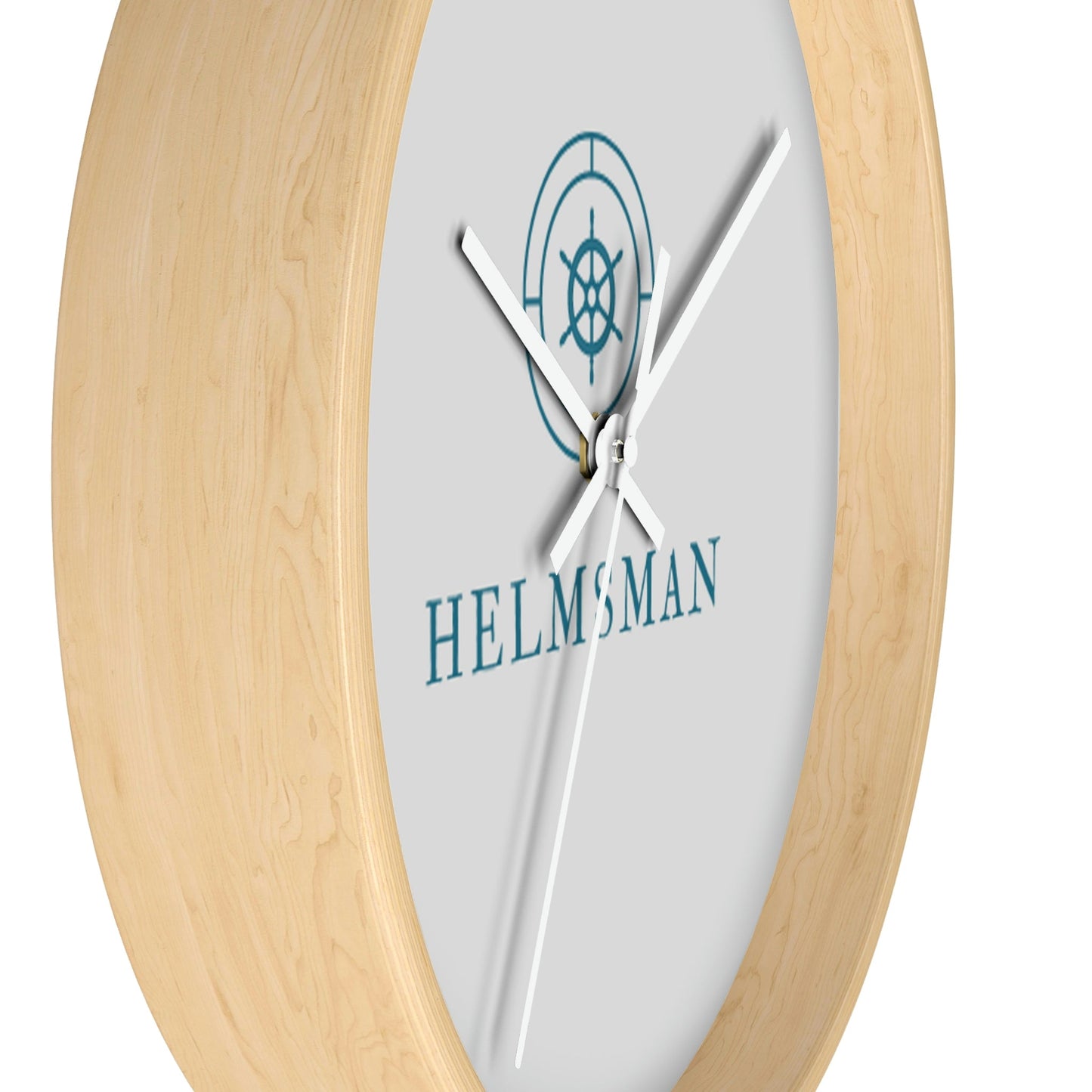 Helmsman Wall Clock - Wooden / Black / 10"
